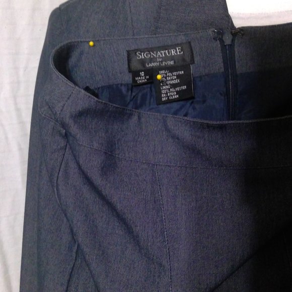 Signature by Larry Levine Size Light Weight Denim Skirt Suit - Picture 7 of 13